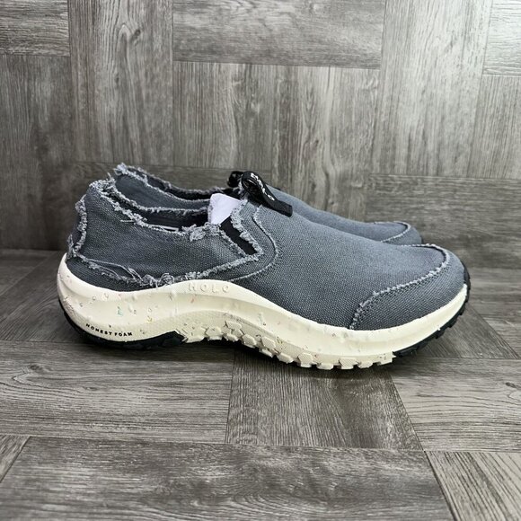 HOLO Footwear Women's size 11 Athena Moc Canvas Slip-on Grey Shoes - Picture 1 of 8